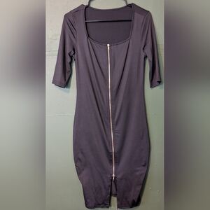 Black dress gold zipper